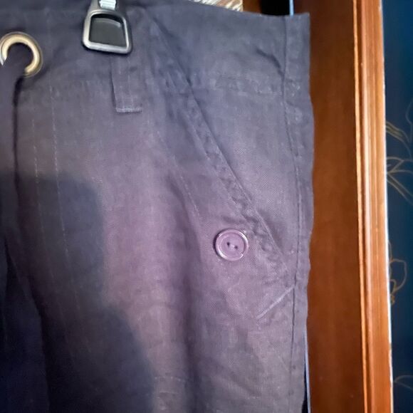 Sanctuary linen crop pants Navy color way - Picture 3 of 9